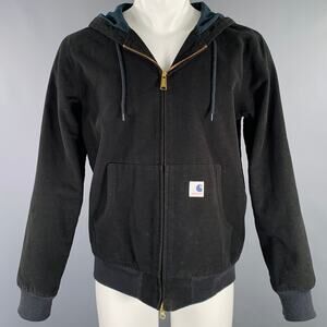 ADAM KIMMEL Size M Black Viscose Blend Hoodie Jacket